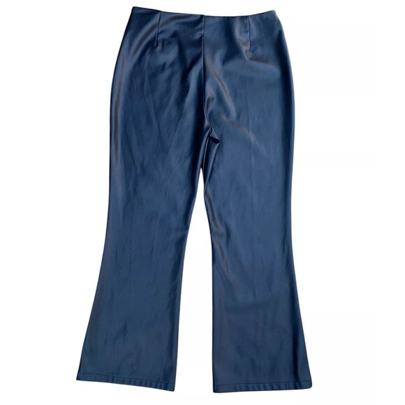 Asos Design Curve black stretch Faux leather look flare pants Matrix Goth Sz 16 - Picture 5 of 16